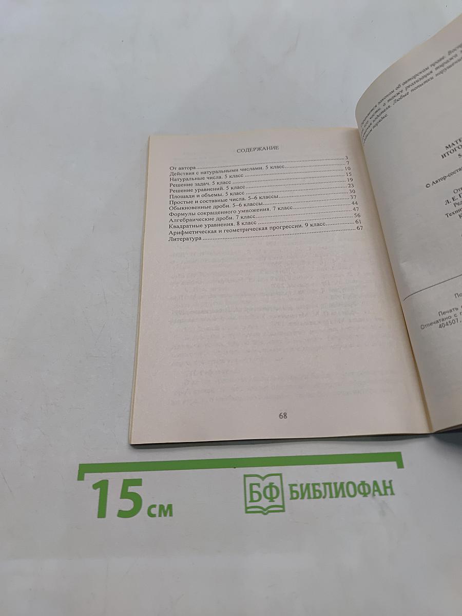 Математика. Итоговые уроки. 5-9 классы