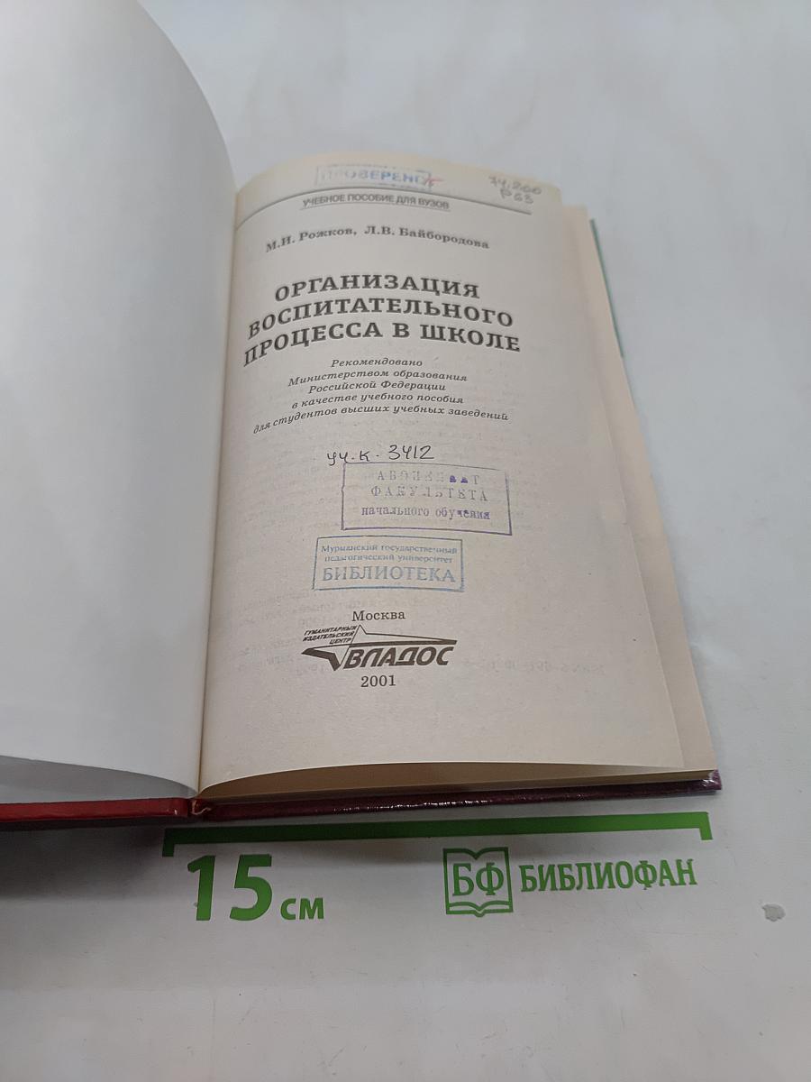 Организация воспитательного процесса в школе