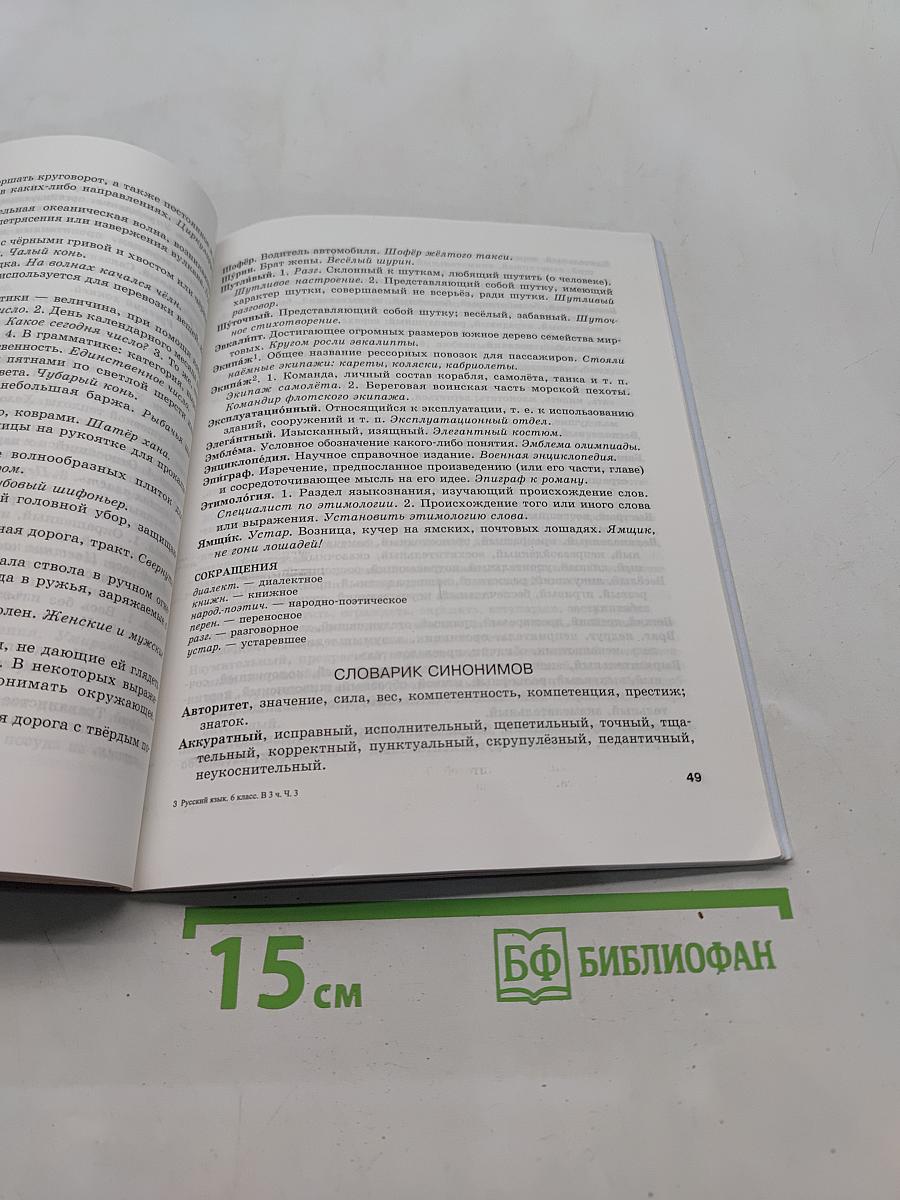 Русский язык. Справочные материалы. Приложение к учебнику. 6 класс. Часть 3