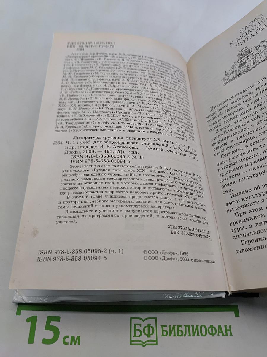 Литература. Русская литература XX века. 11 класс. Часть 1