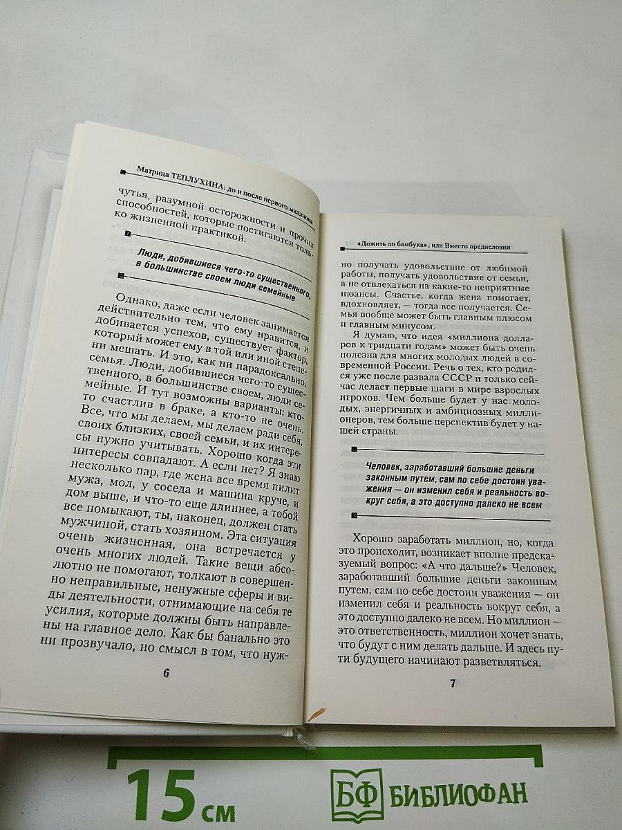 Матрица Теплухина: До и после первого миллиона