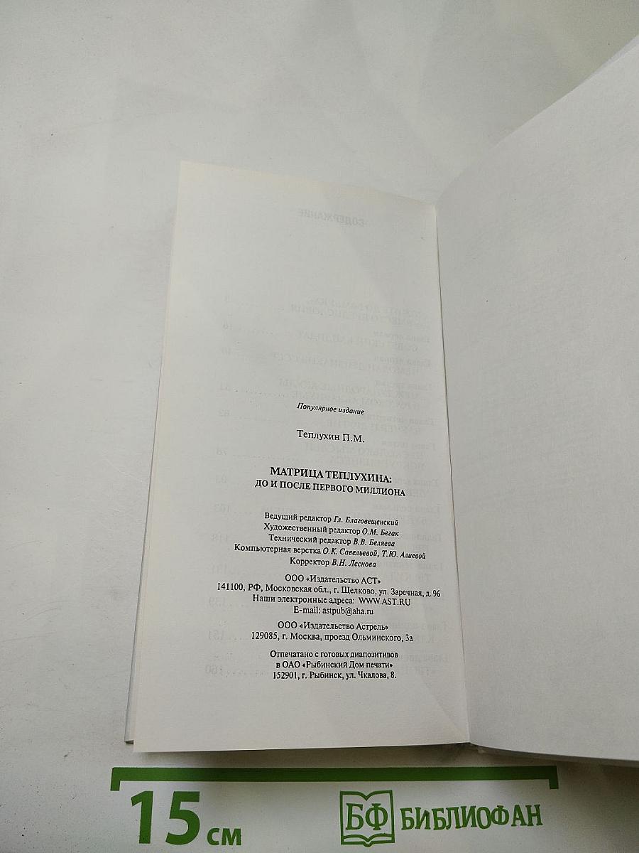 Матрица Теплухина: До и после первого миллиона