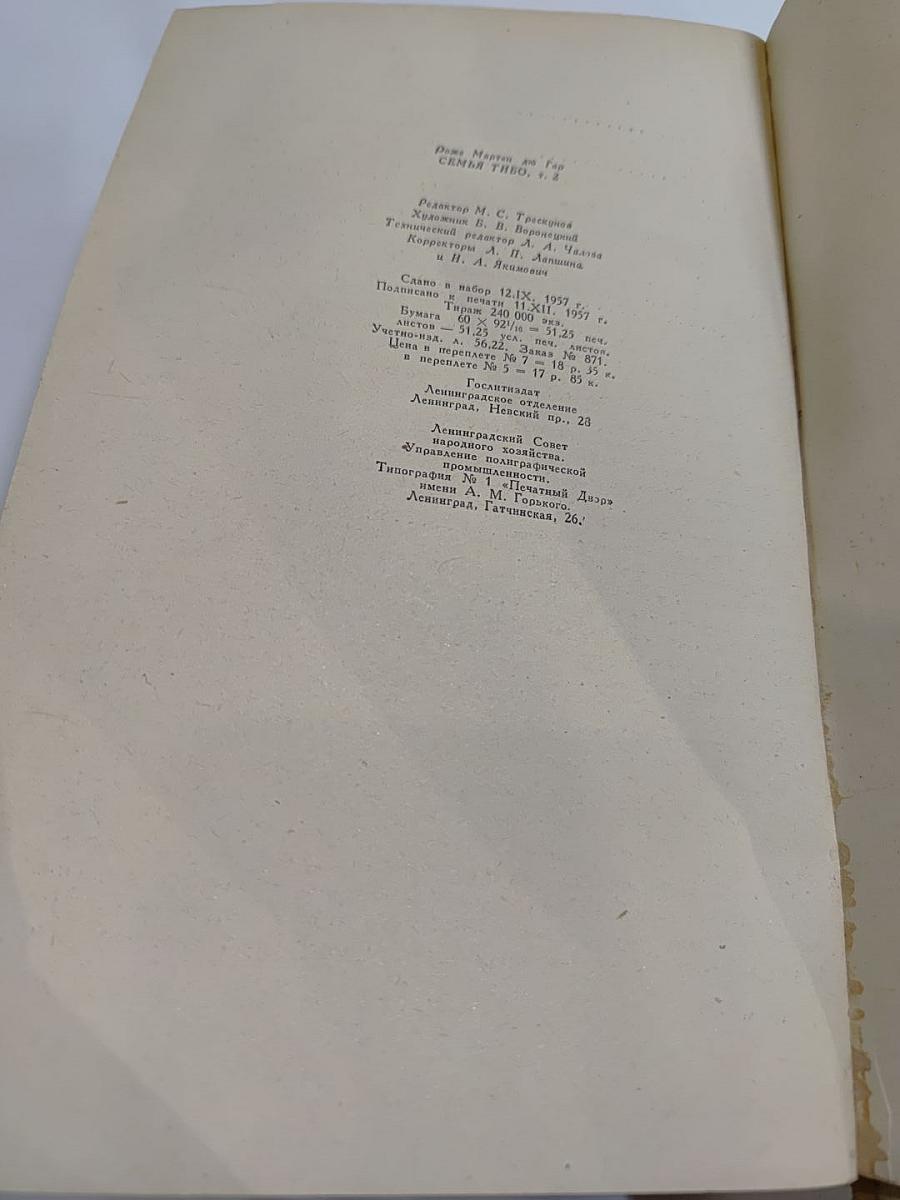 Семья Тибо. Том 2