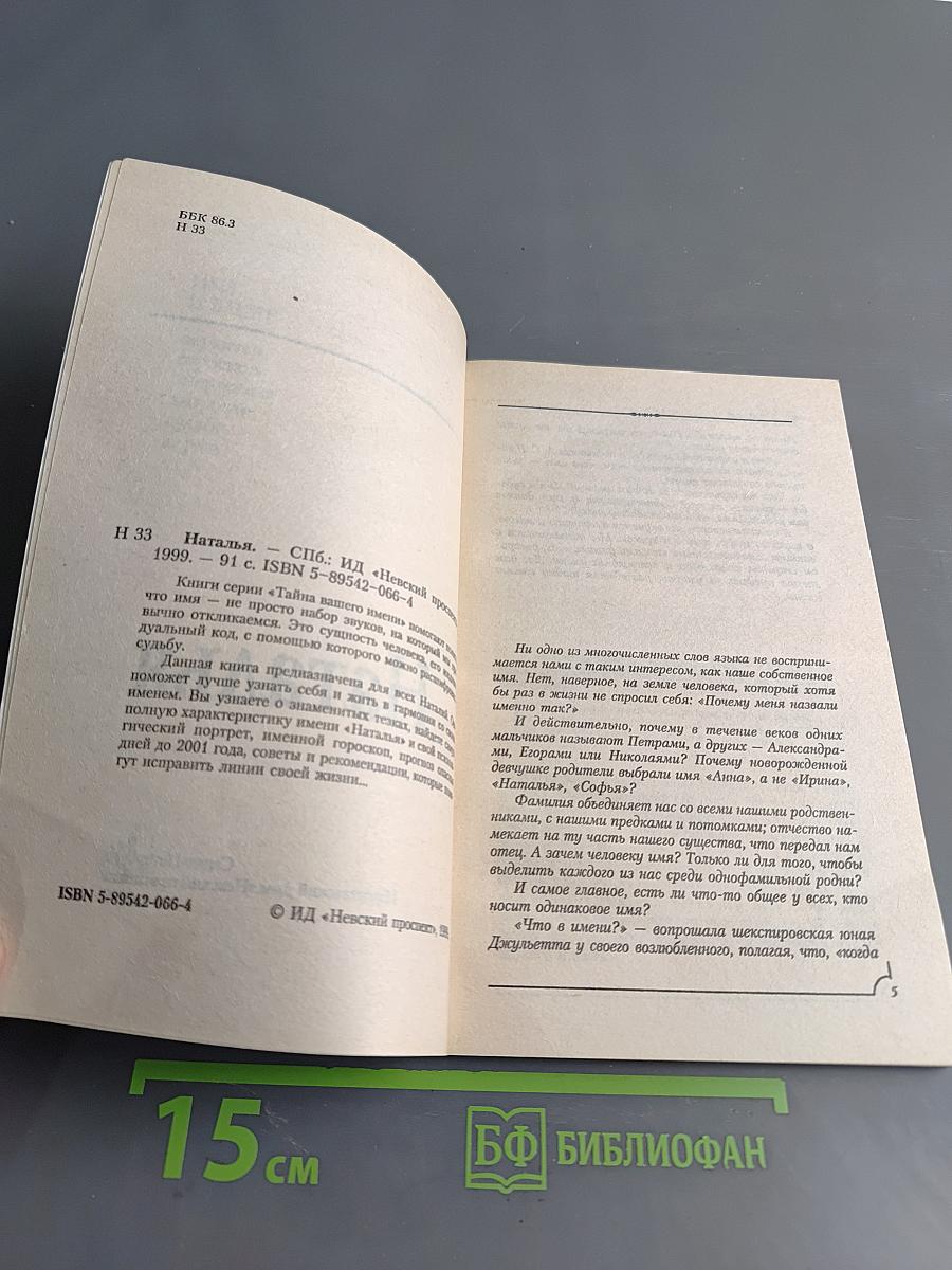 Тайна вашего имени. Наталья