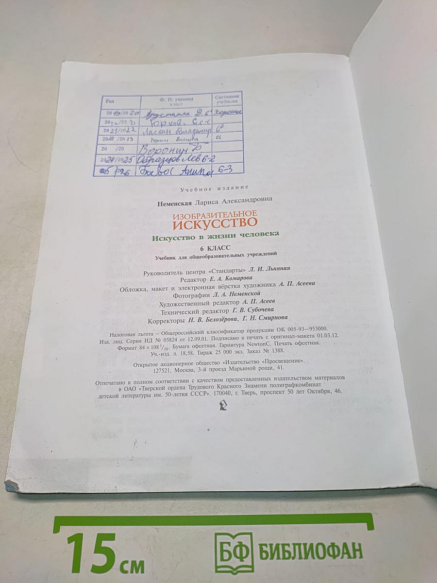 Изобразительное искусство. Искусство в жизни человека. 6 класс