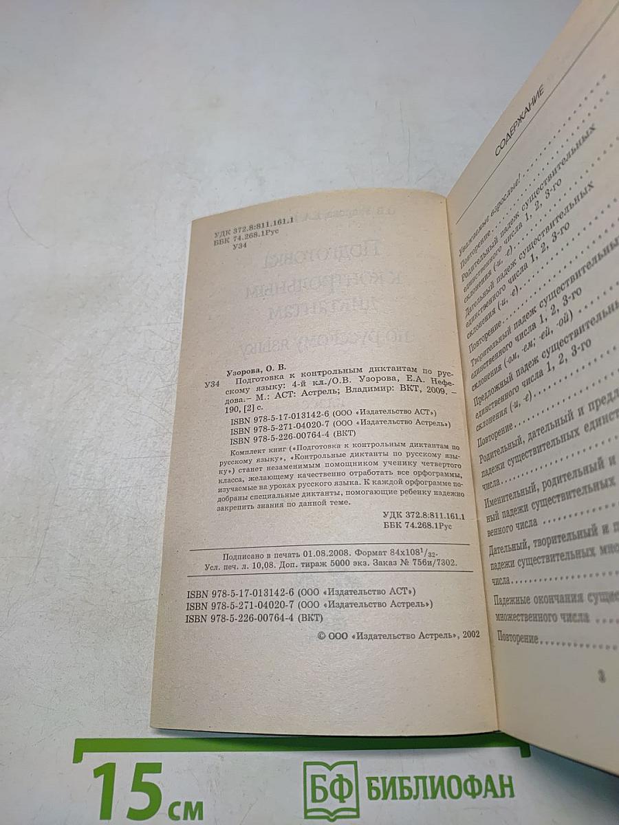 Подготовка к контрольным диктантам по русскому языку. 4 класс