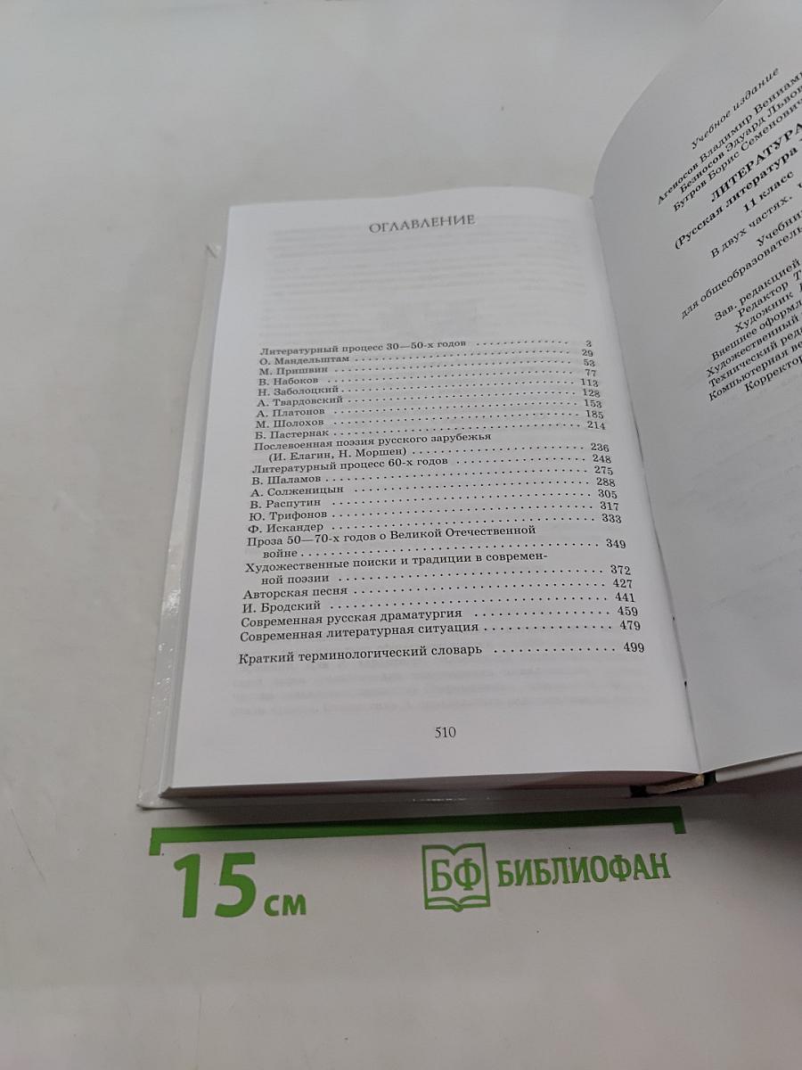Литература. Русская литература XX века. 11 класс. Часть 2