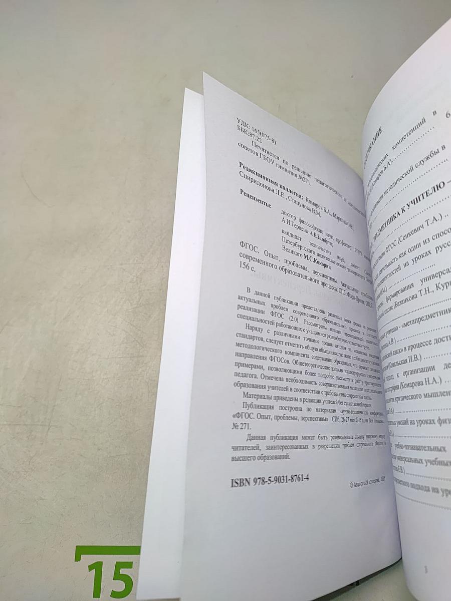 ФГОС. Опыт. Проблемы. Перспективы. Актуальные проблемы современного образовательного процесса