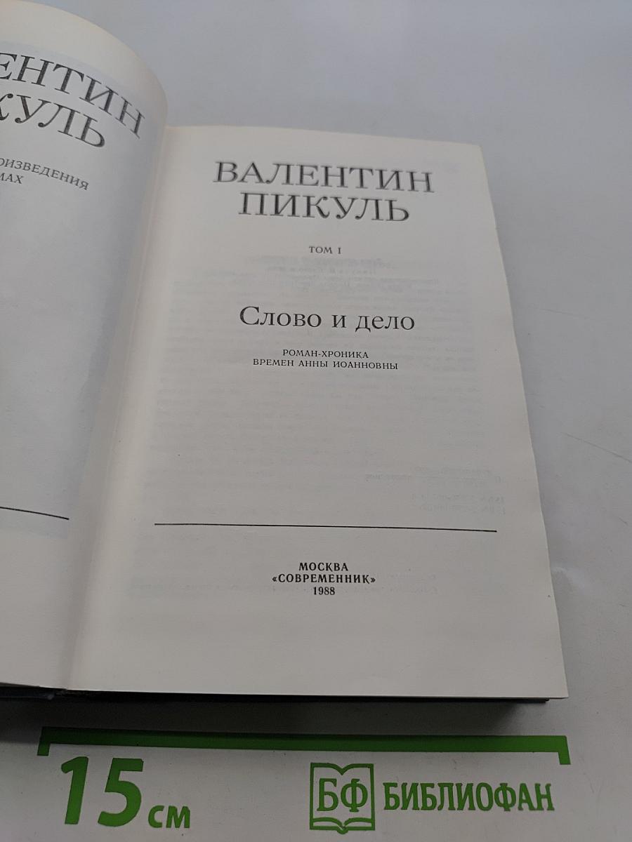 Слово и дело. Том 1