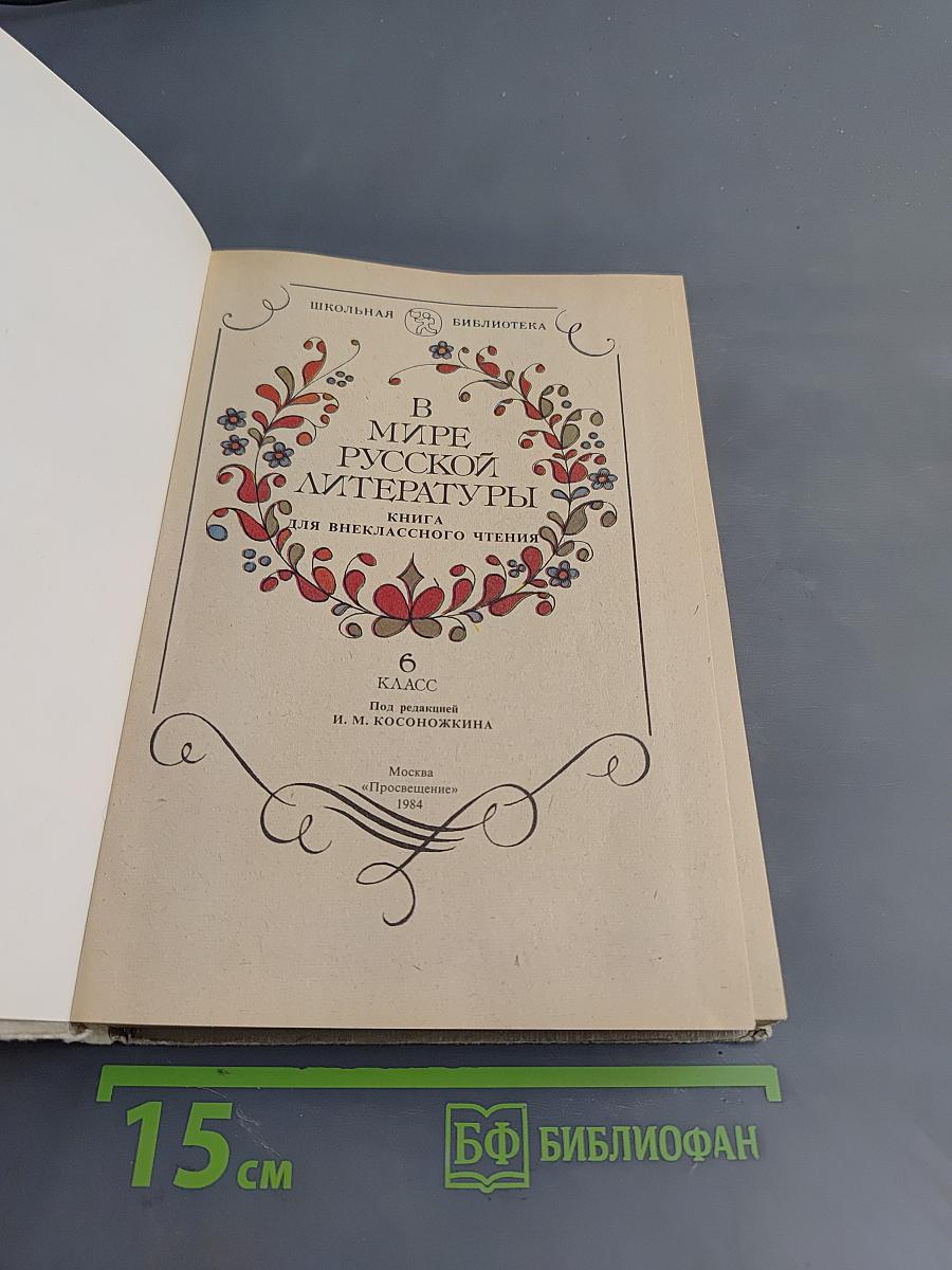 В мире русской литературы. Книга для внеклассного чтения. 6 класс