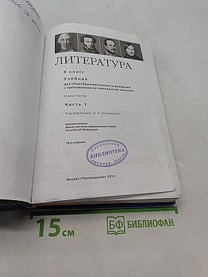 Литература. 9 класс. Учебник для общеобразовательных учреждений в двух частях. Часть 1