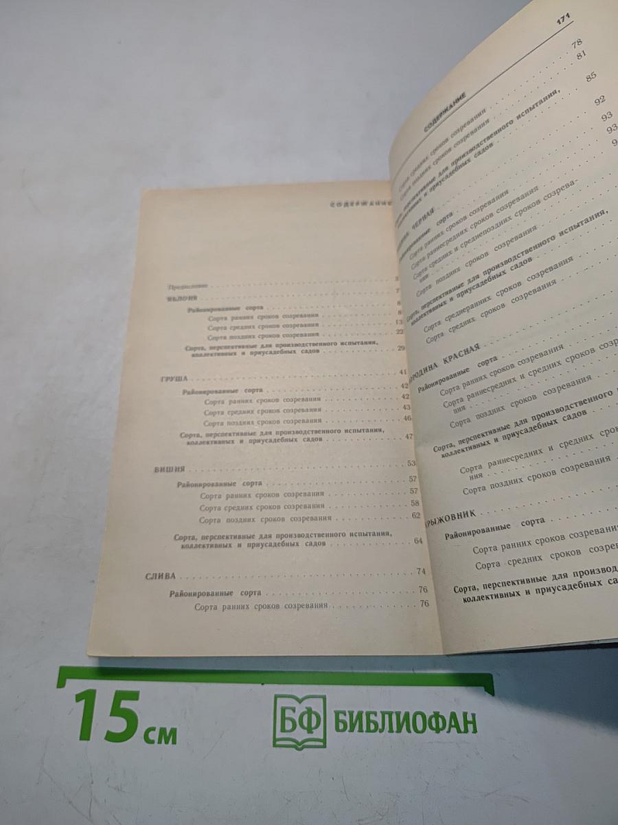 Сорта плодовых и ягодных культур Нечерноземья