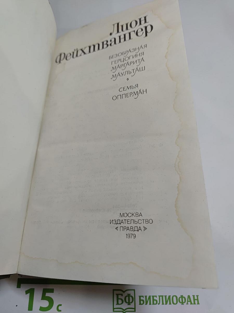 Лион Фейхтвангер. Безобразная герцогиня. Семья Опперман