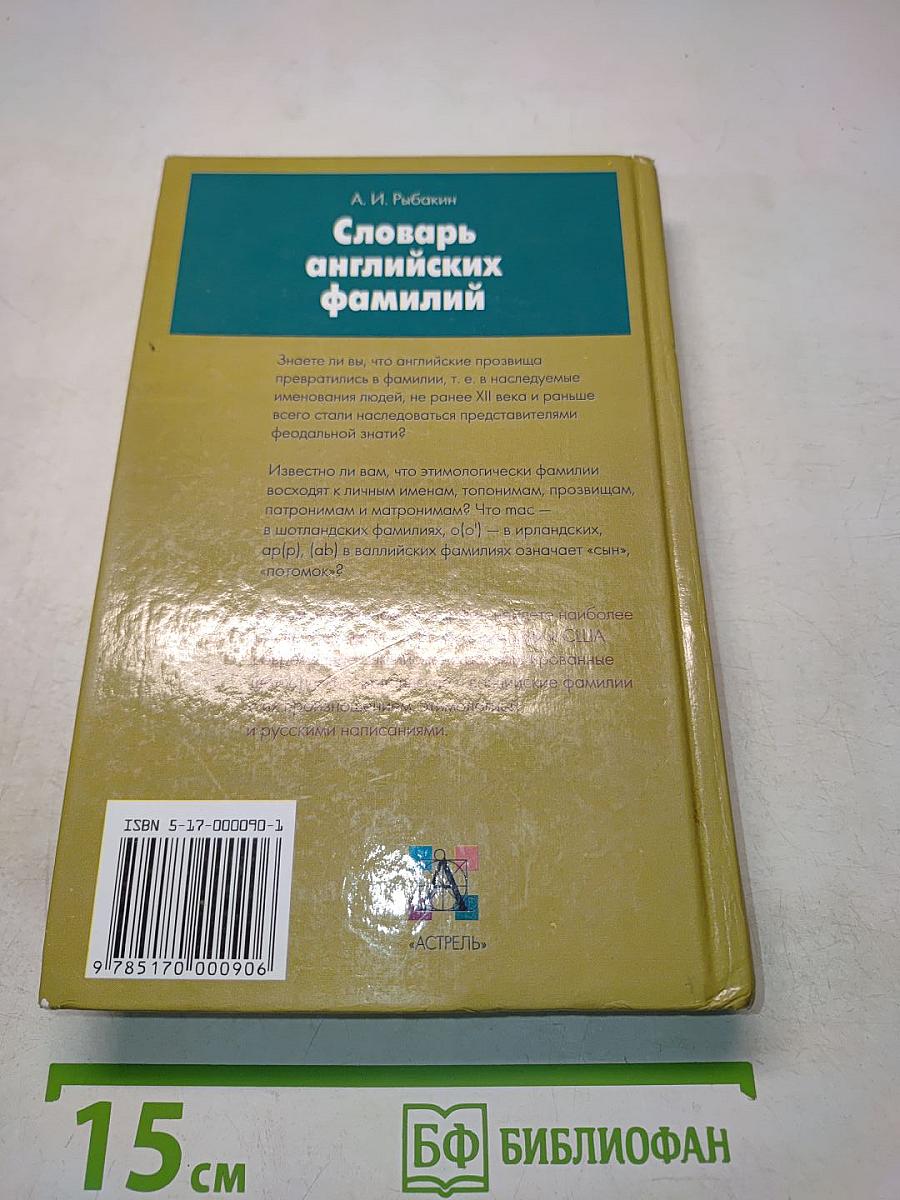 Словарь английских фамилий