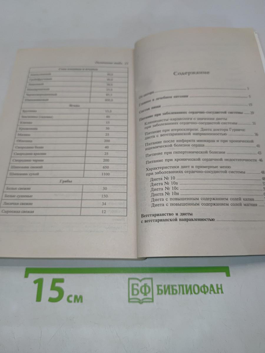 Лечебное питание при сердечно-сосудистых заболеваниях