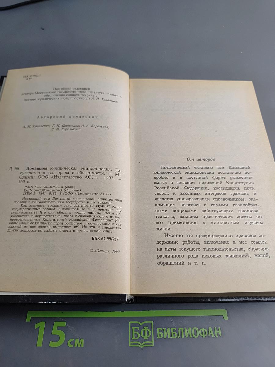 Домашняя юридическая энциклопедия. Государство и ты: права и обязанности