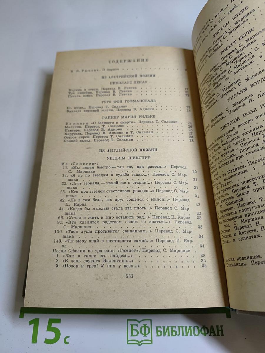 Западноевропейская лирика