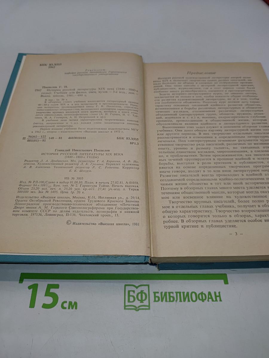 История русской литературы XIX века