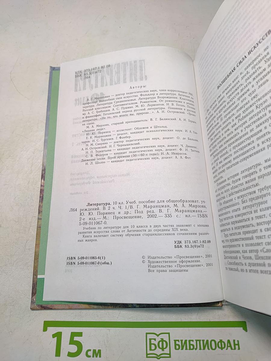 Литература. 10 класс. Часть 1