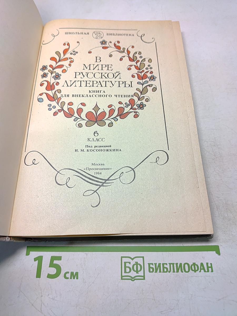 В мире русской литературы. Книга для внеклассного чтения. 6 класс