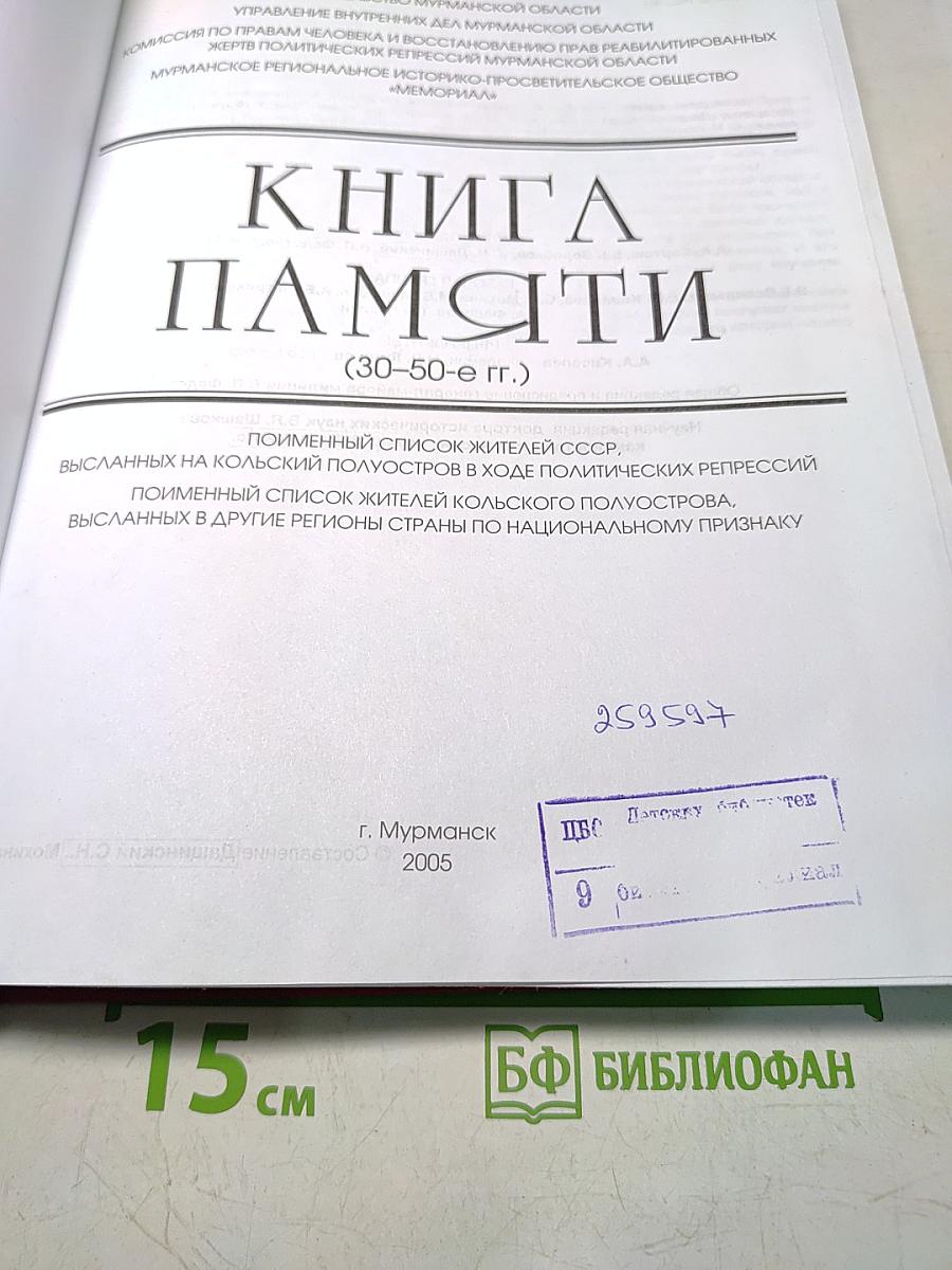 Книга памяти. Жертвы политических репрессий (30-50-е гг.)