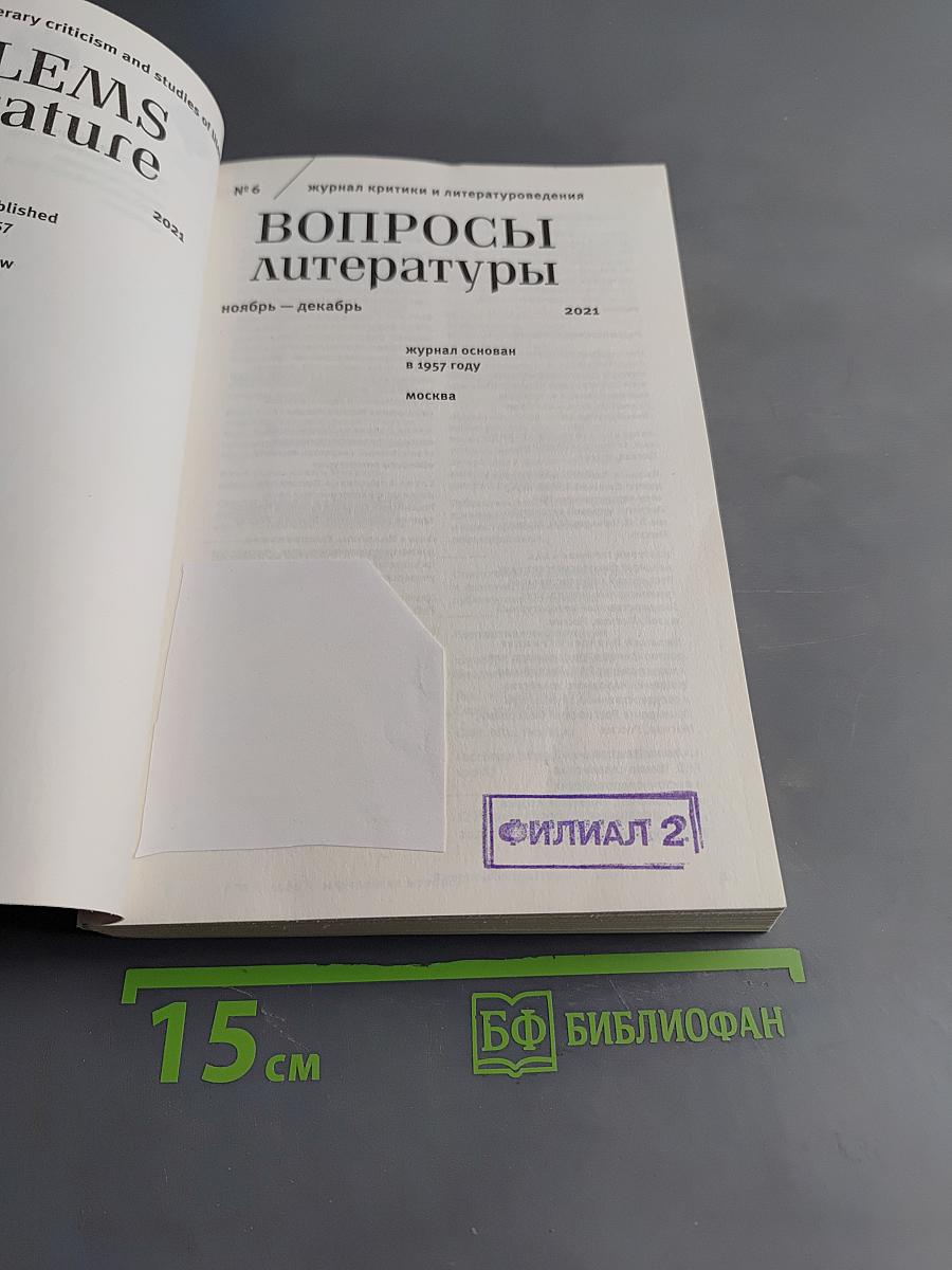 Вопросы литературы № 6