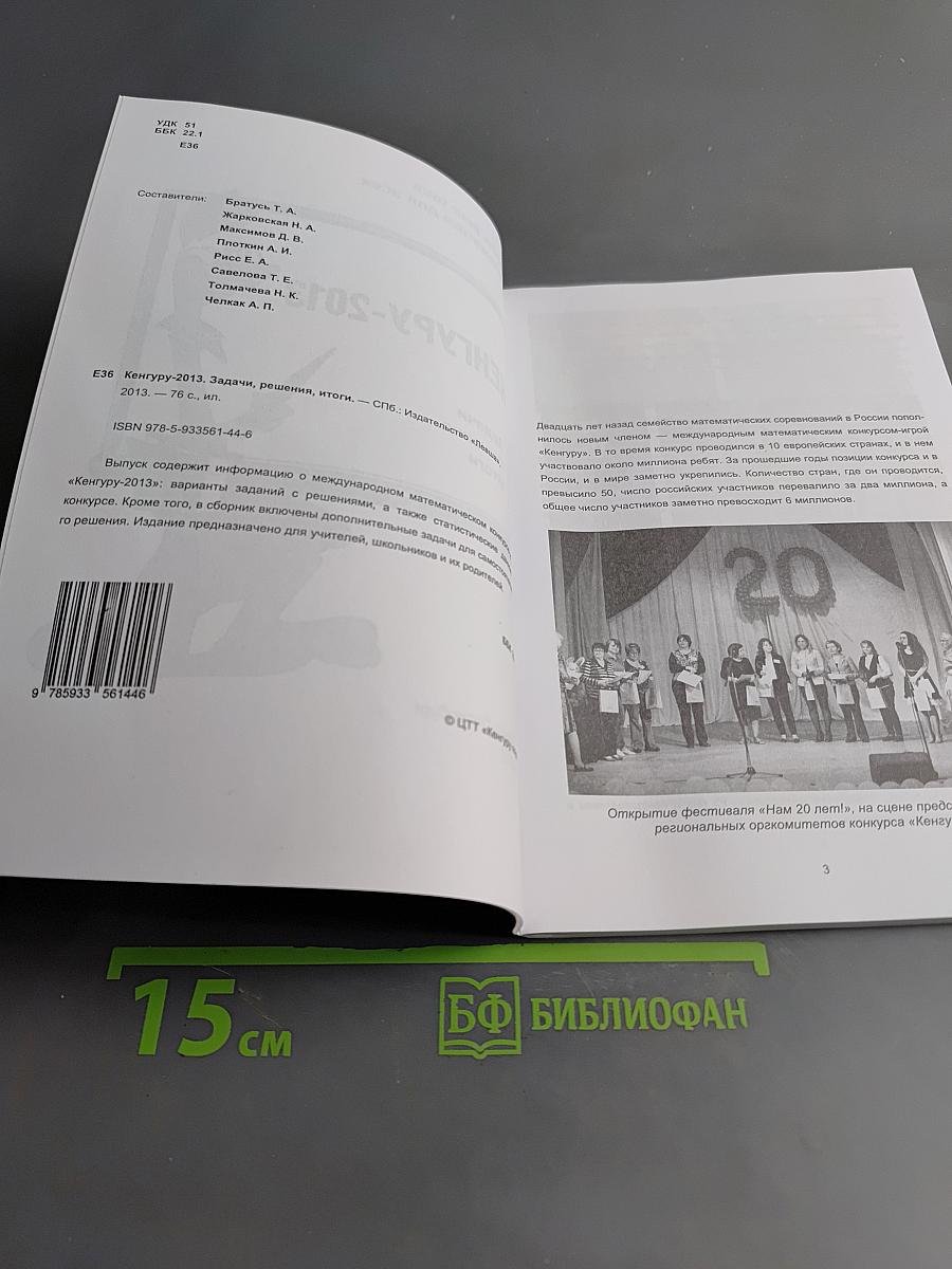 Кенгуру-2013. Задачи, решения, итоги