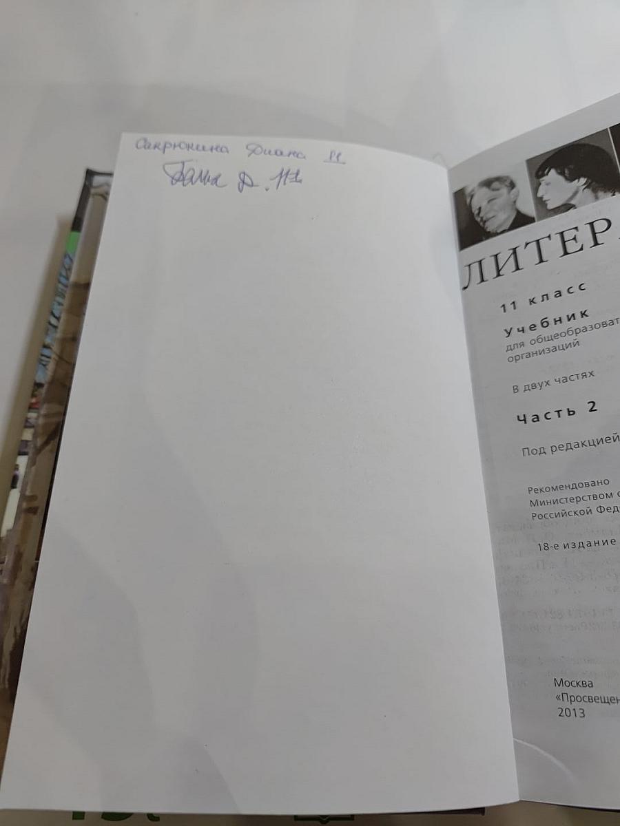 Литература. 11 класс. Часть 2