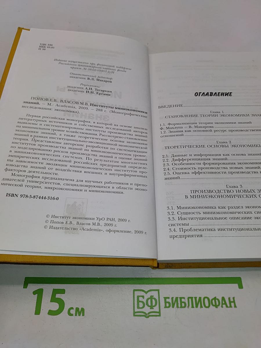 Институты миниэкономики знаний