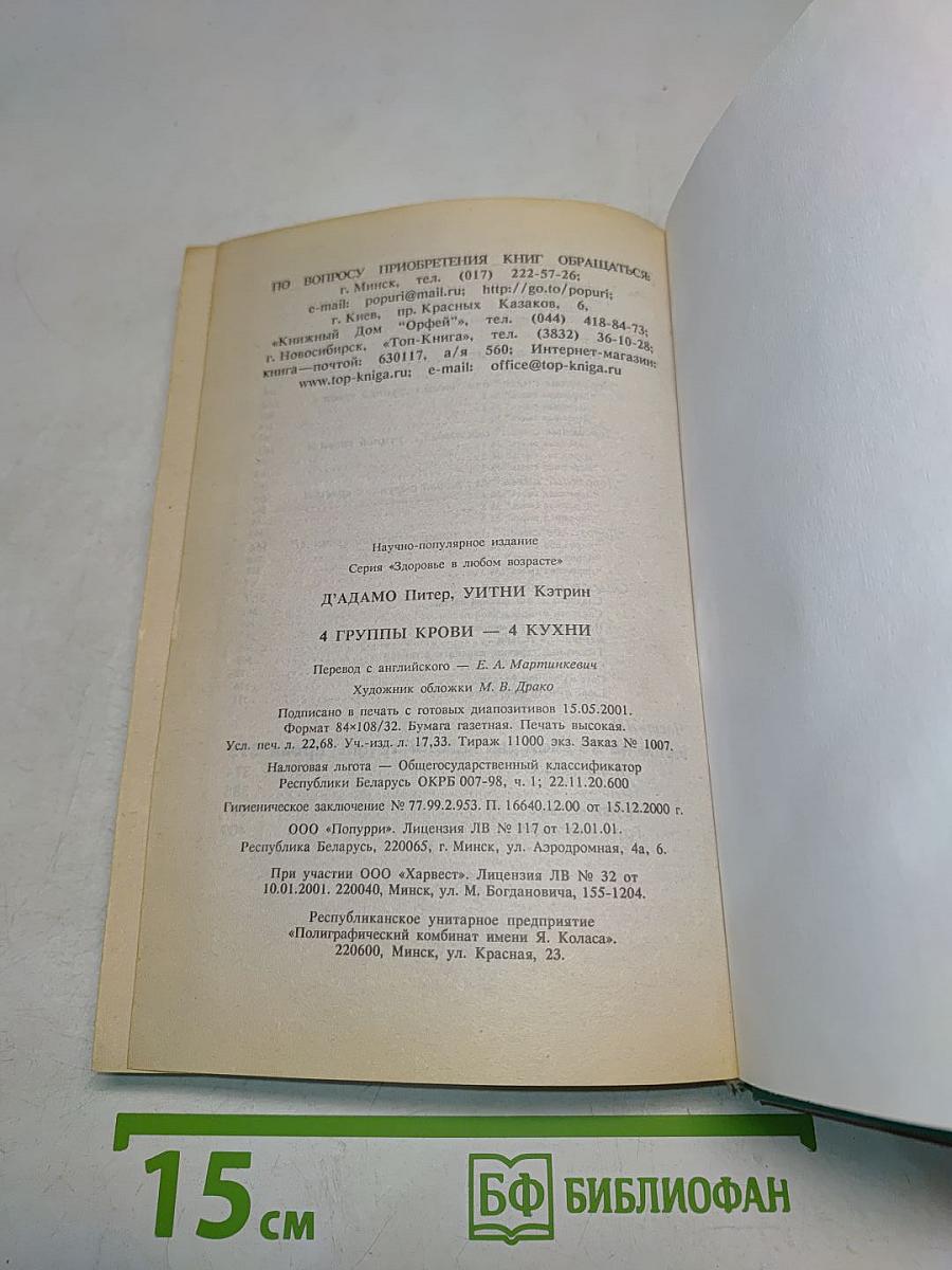 4 группы крови - 4 кухни