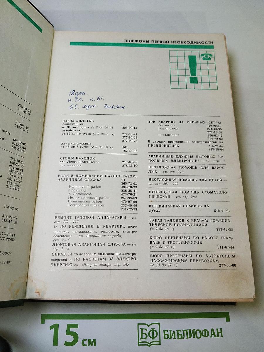 Список абонентов ЛГТС. Телефоны учреждений предприятий организаций 1988