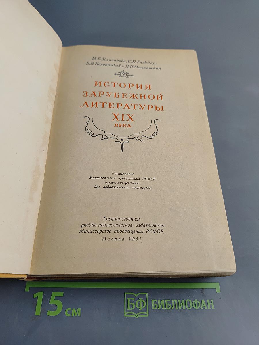 История зарубежной литературы XIX века