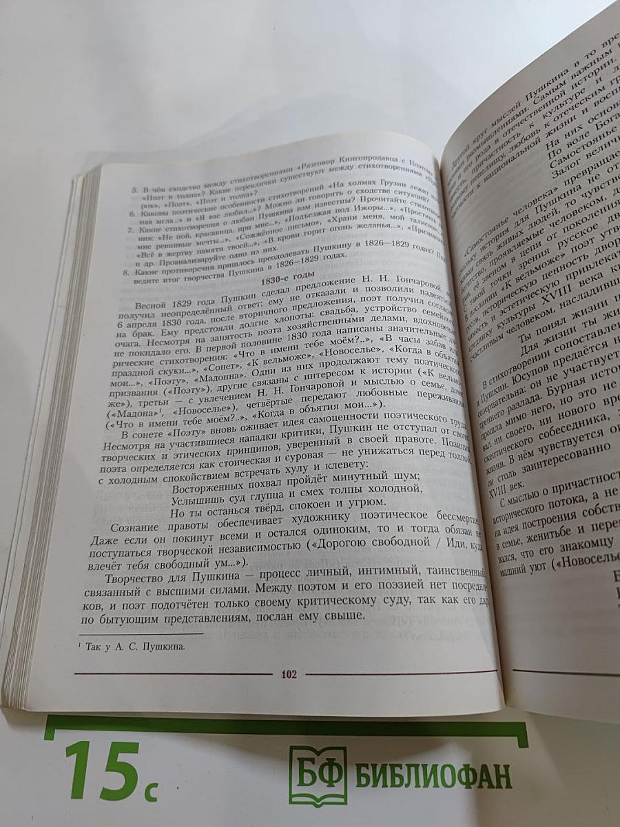 Литература 10 класс Углублённый уровень Часть 1