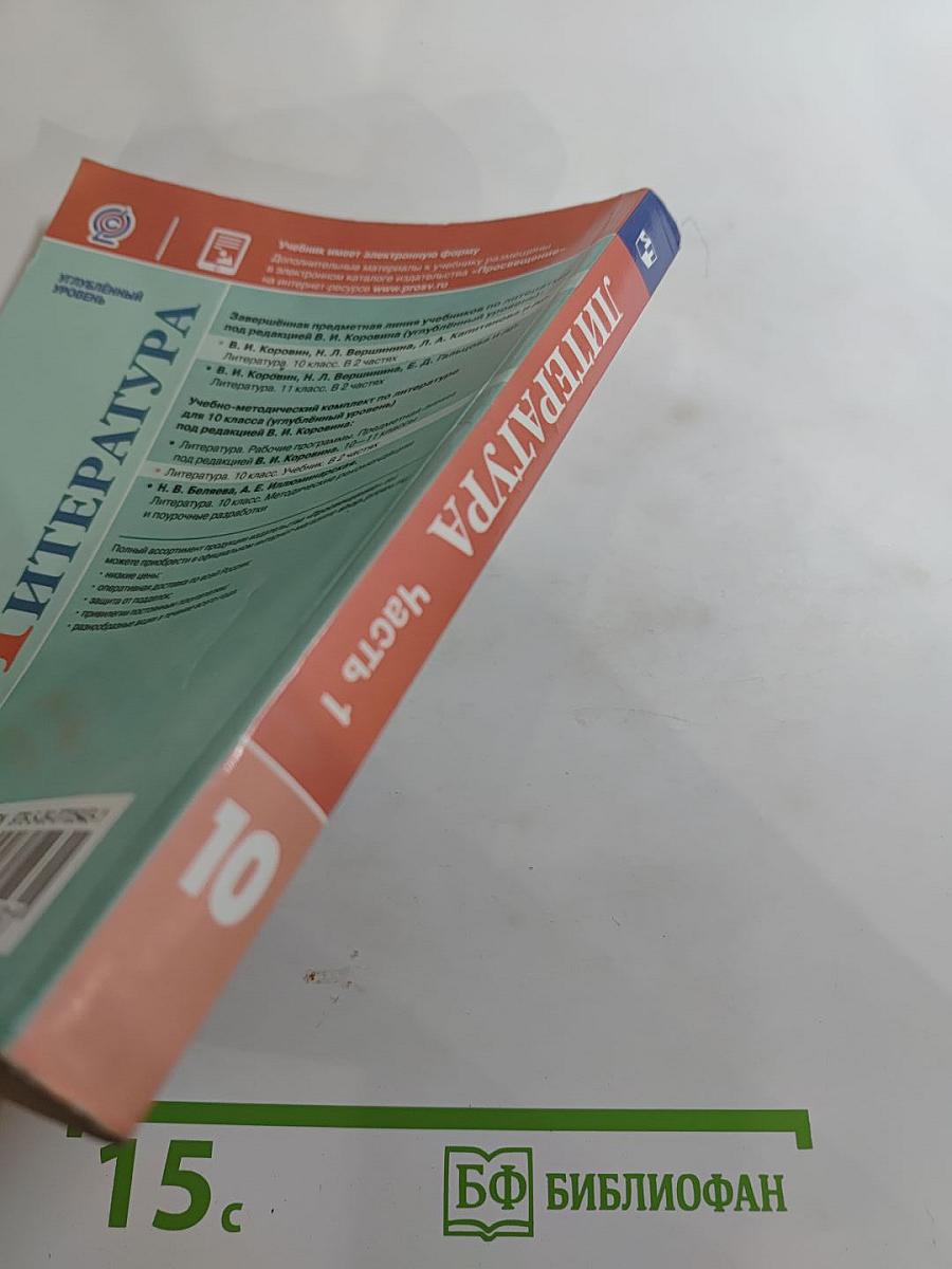 Литература 10 класс Углублённый уровень Часть 1