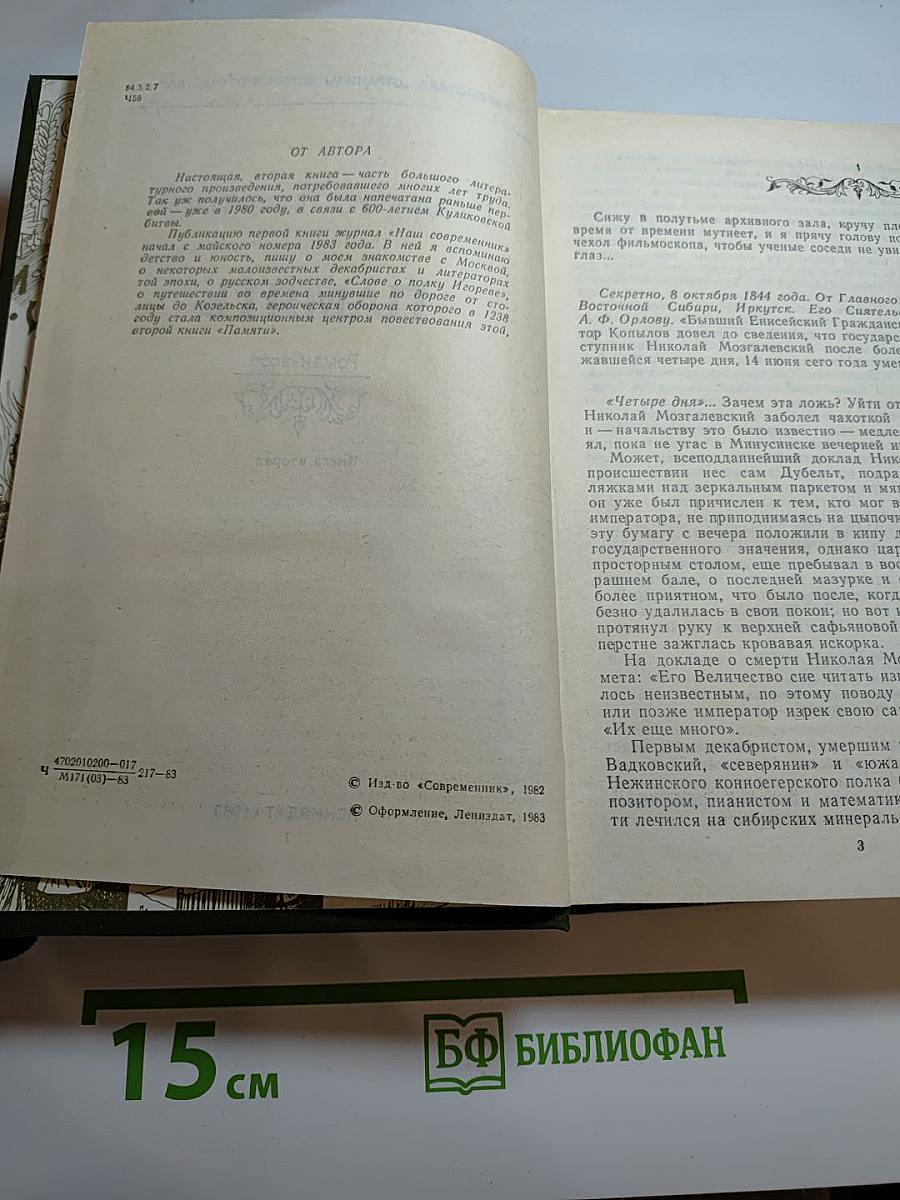 Память. Роман-эссе. Книга вторая