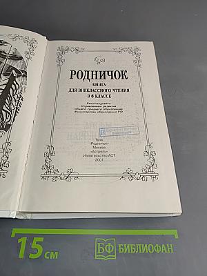 Родничок: Книга для внеклассного чтения в 6 классе