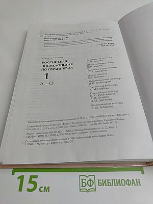 Российская энциклопедия по охране труда. Том 1. А-О