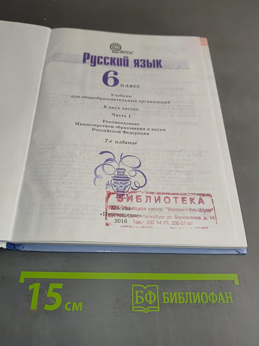 Русский язык. 6 класс. Часть 1