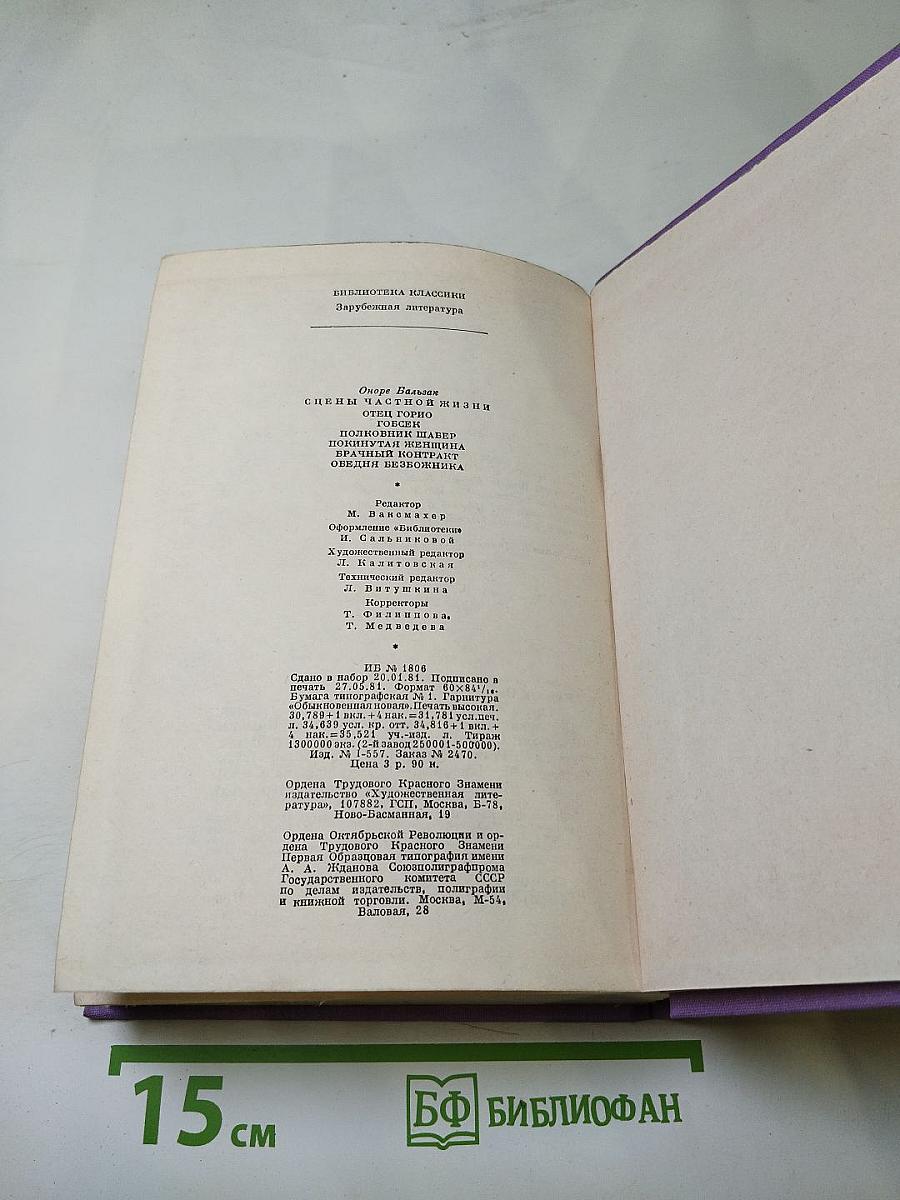 Оноре Бальзак. Сцены частной жизни