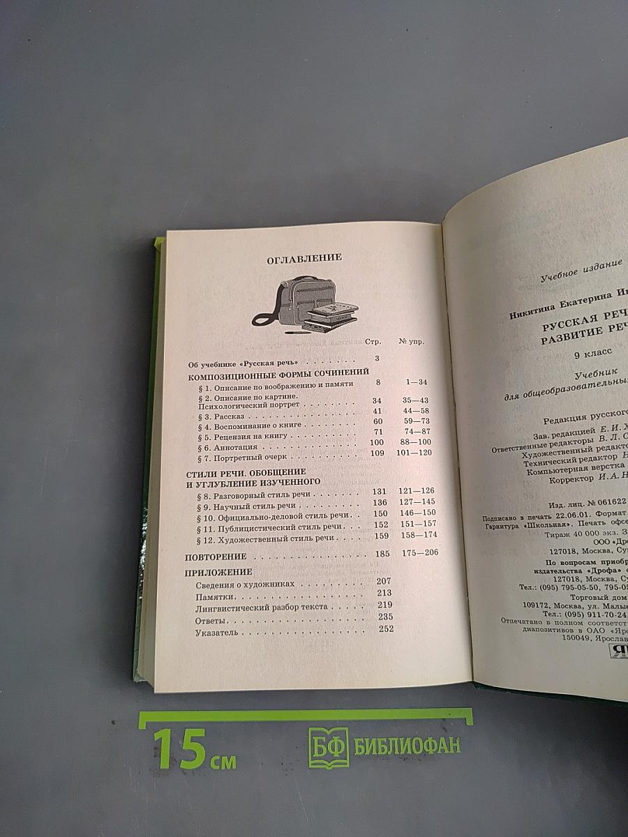 Русская речь. Развитие речи. 9 класс