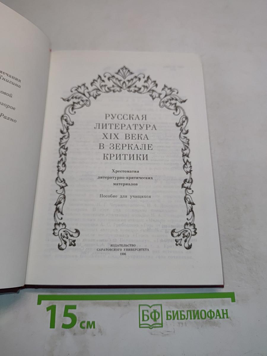 Русская литература XIX века в зеркале критики