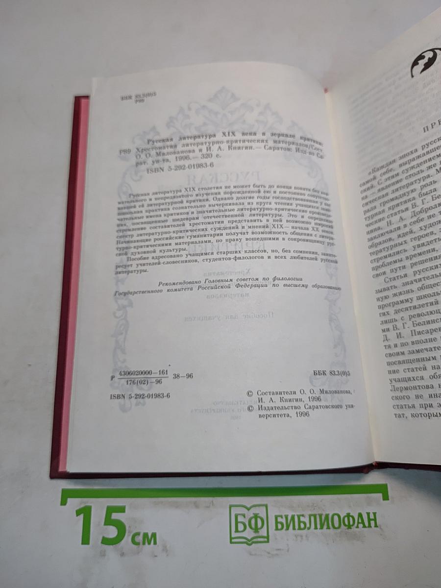 Русская литература XIX века в зеркале критики