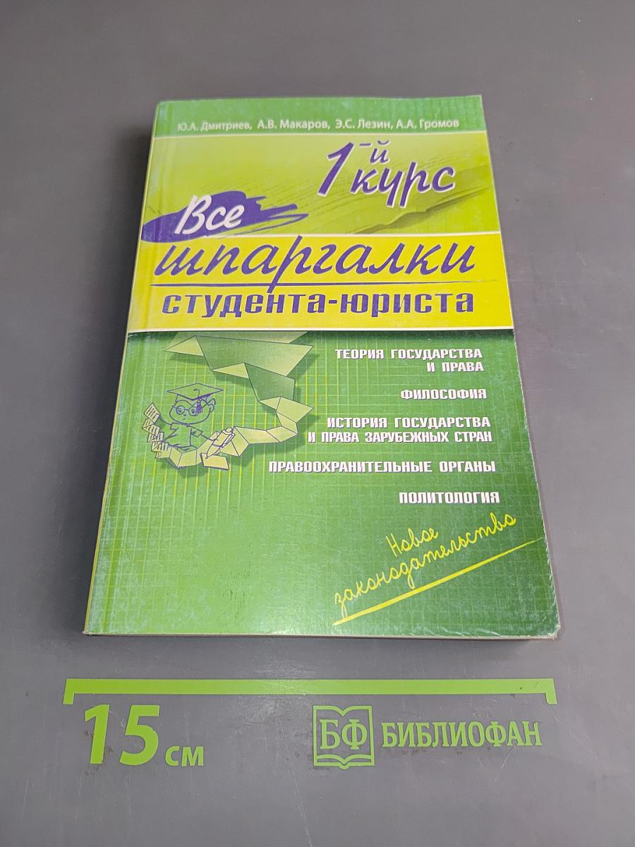 Все шпаргалки студента-юриста. 1-й курс