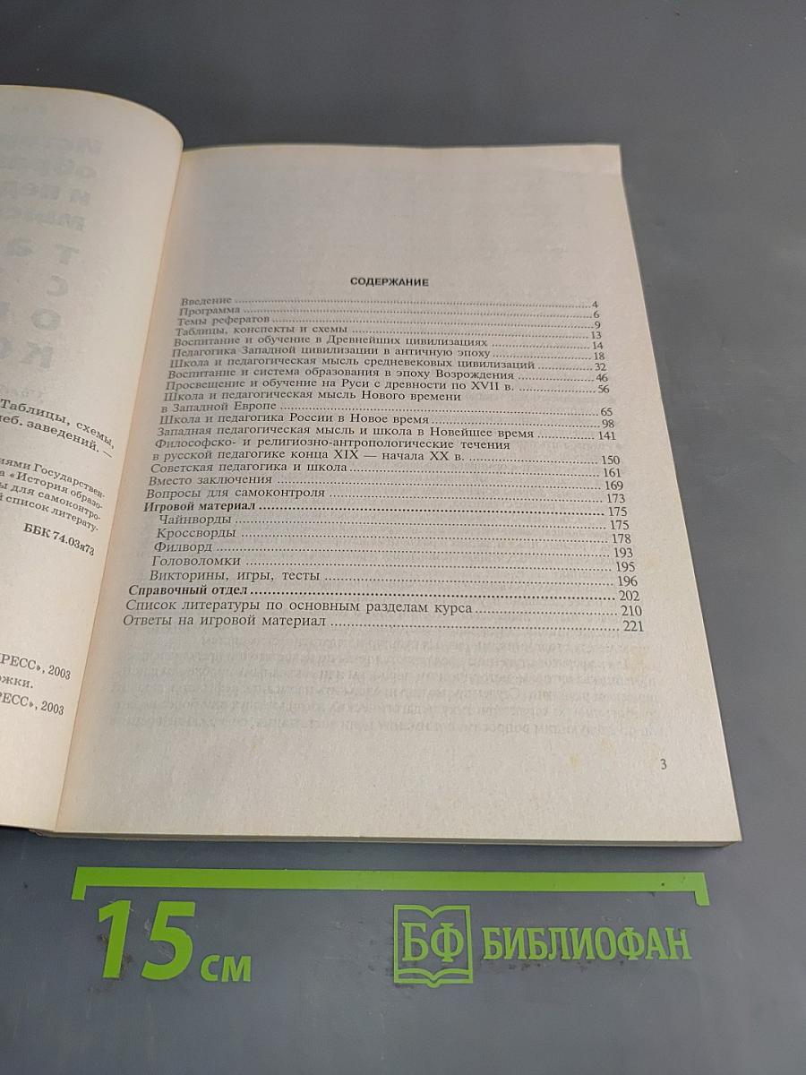 История образования и педагогической мысли. Схемы, таблицы, опорные конспекты