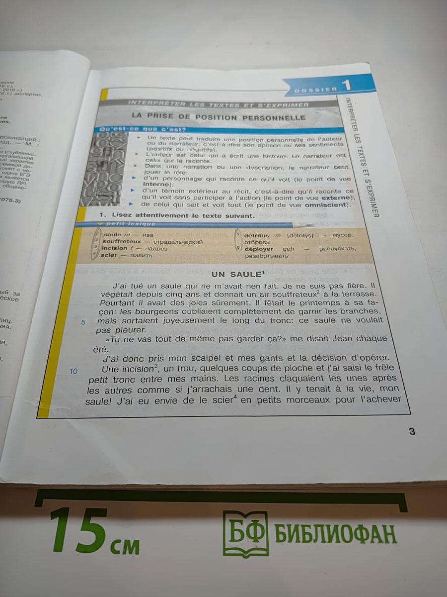 Французский язык. 11 класс. Учебник. Углублённый уровень