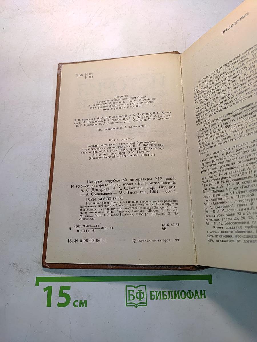 История зарубежной литературы XIX века