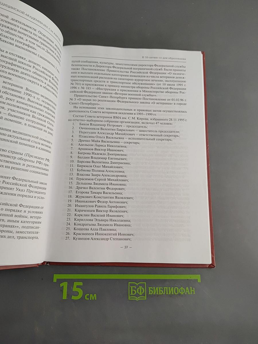 Организация ветеранов Военно-медицинской академии им. С.М. Кирова (к 55-летию со дня образования)