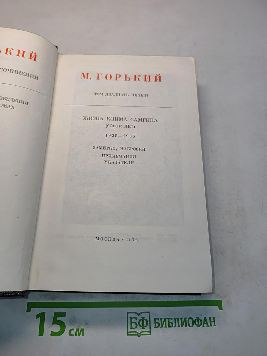 Собрание сочинений в тридцати томах. Том двадцать пятый. Жизнь Клима Самгина (Сорок лет). Заметки, наброски, примечания, указатели