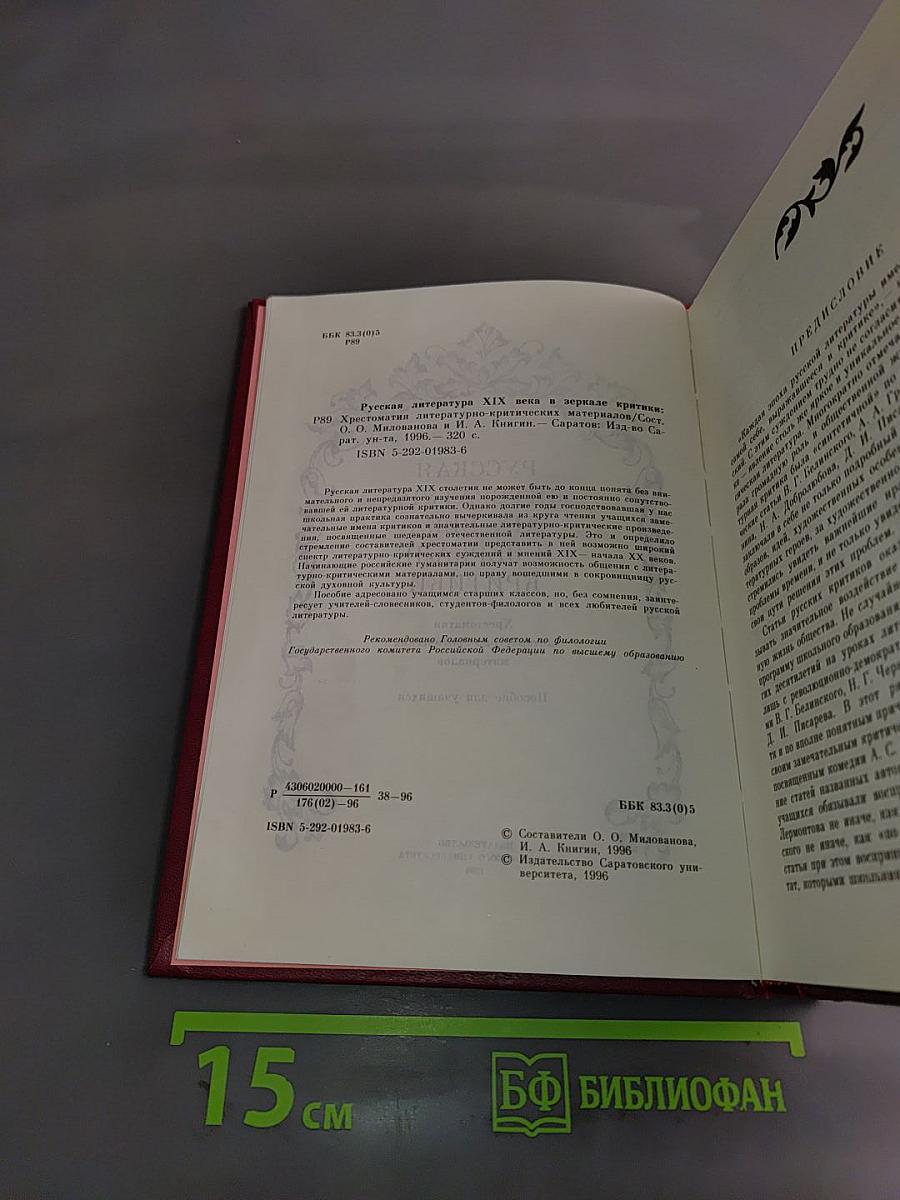 Русская литература XIX века в зеркале критики. Хрестоматия литературно-критических материалов. Пособие для учащихся