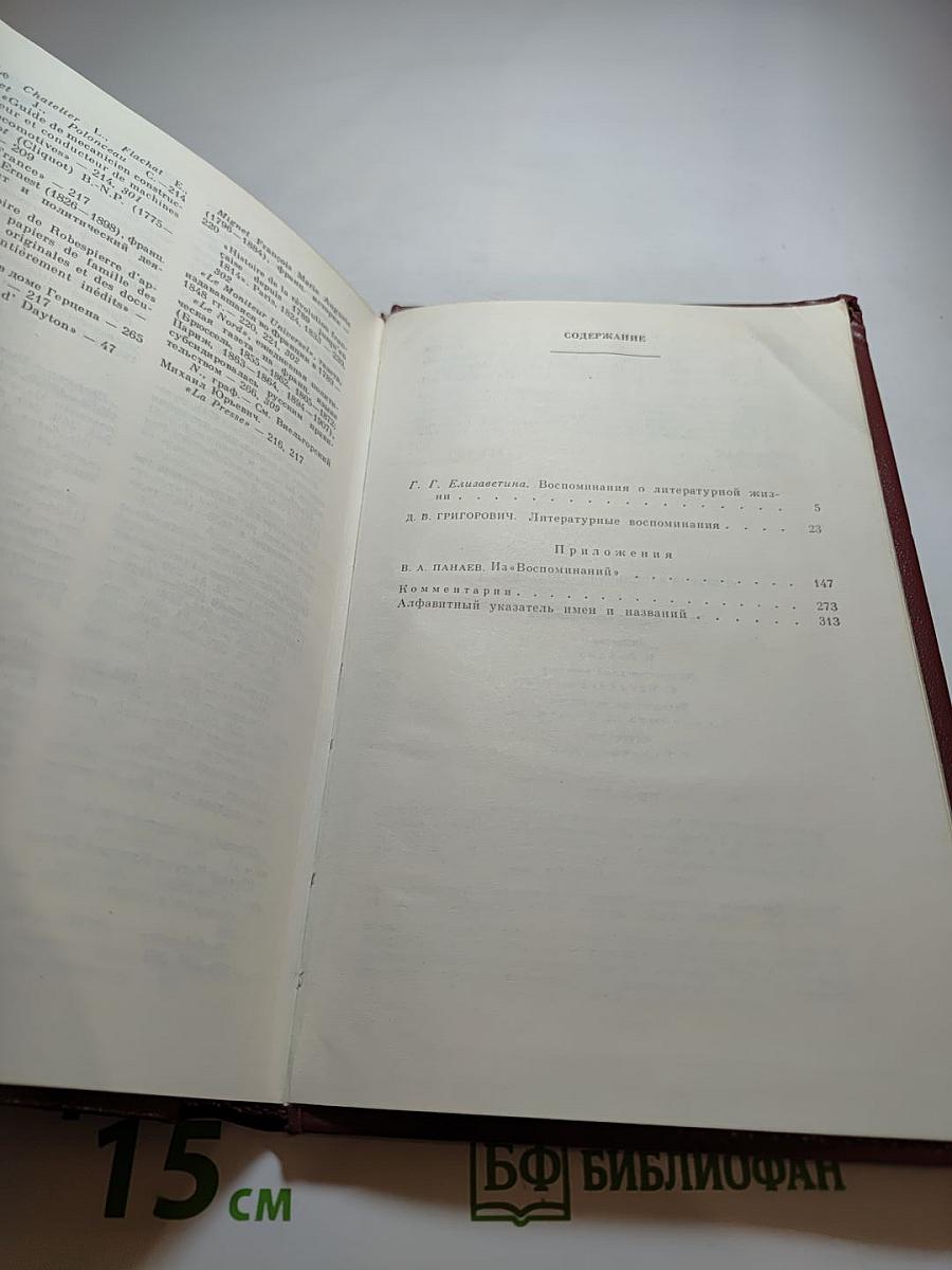 Литературные воспоминания